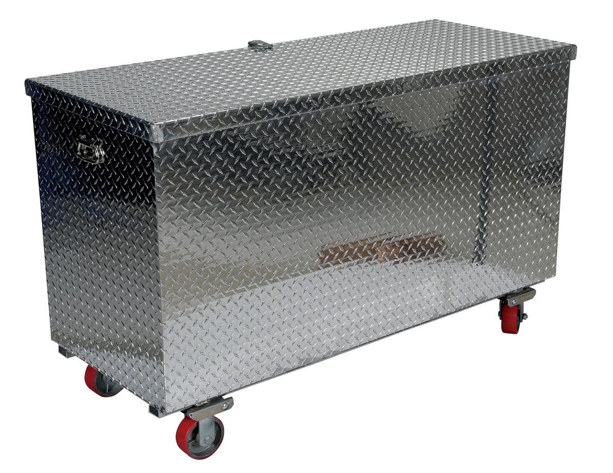 Aluminum Tread Plate Portable Tool Boxes With Casters