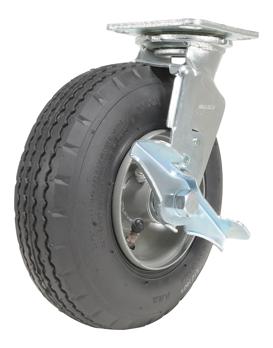 8" x 3" Swivel Pneumatic Casters with Brake