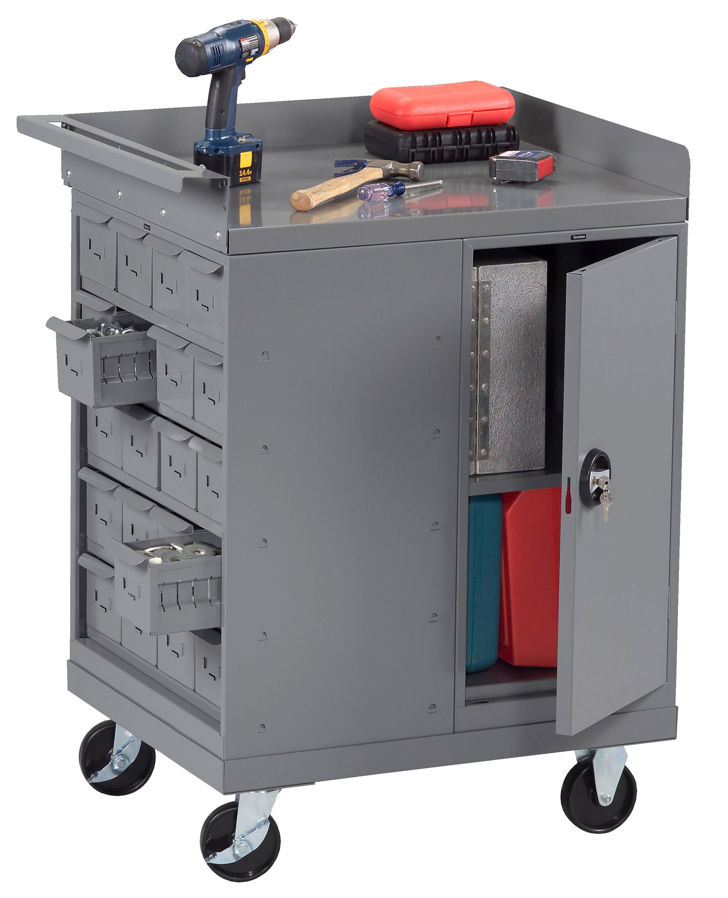 Mobile Workbench with 20 Bins and