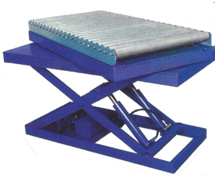 Scissor Lift Table with Roller Top Unit and Electric Motor