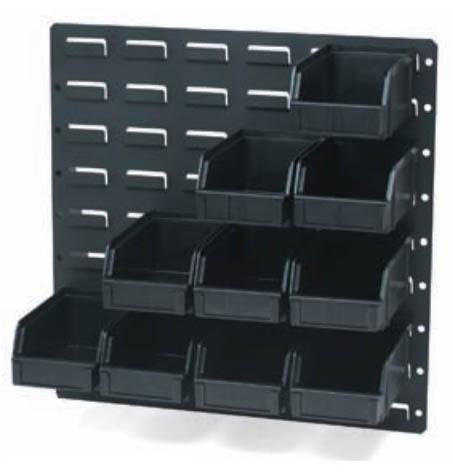 ESD-Safe Pick Rack Louvered Hanging System with handle- for Plastic Parts Bins 